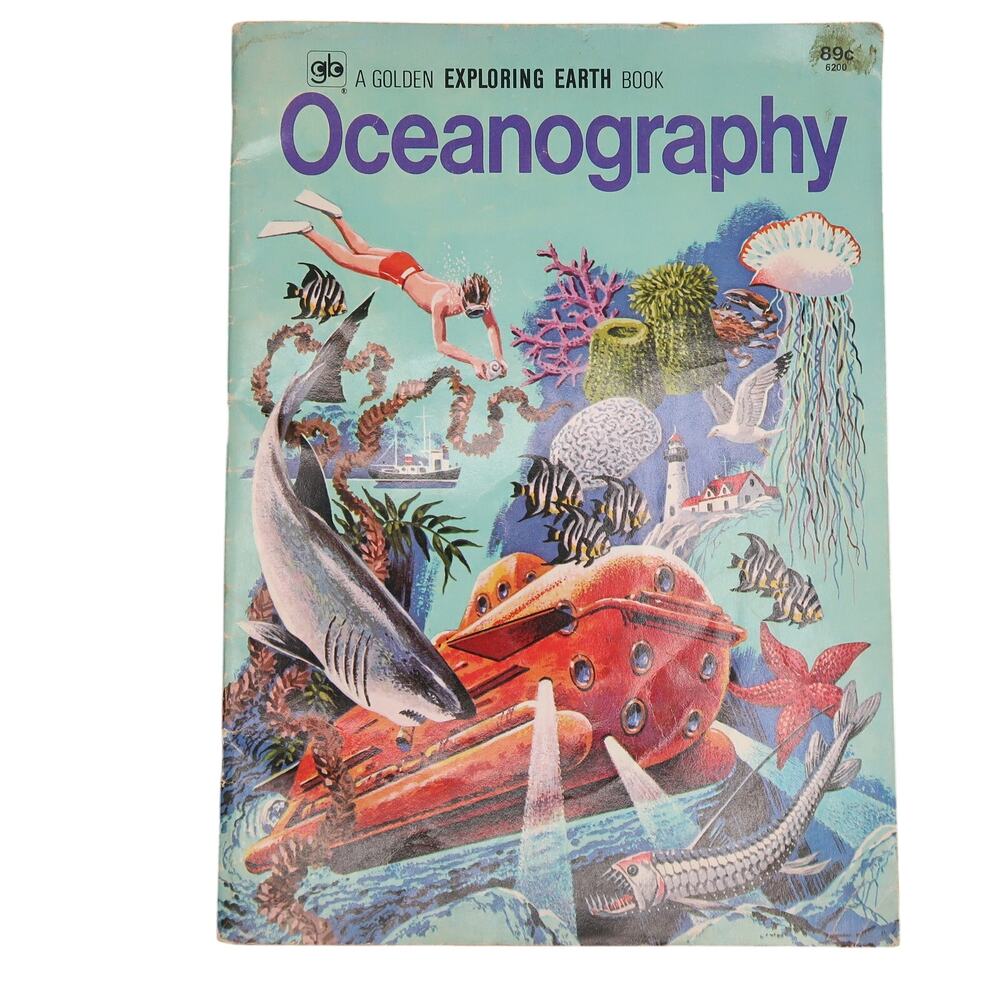 Golden Books Exploring Earth Book Oceanography 1973 Vintage Childrens Book